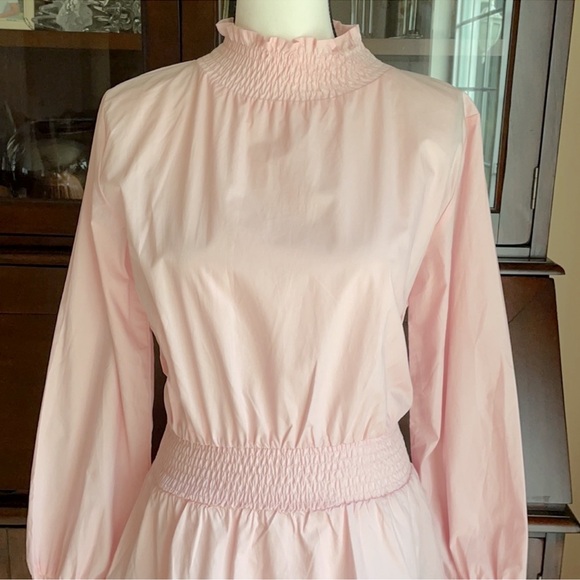 Nasty Gal Coquette Girl Barbie Millennial Blush Pink Smocked Waist Dress Size 4 - Picture 7 of 15